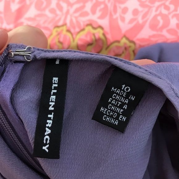 Ellen Tracy Women Purple 100% Silk Sleeveless Tops - Picture 4 of 4